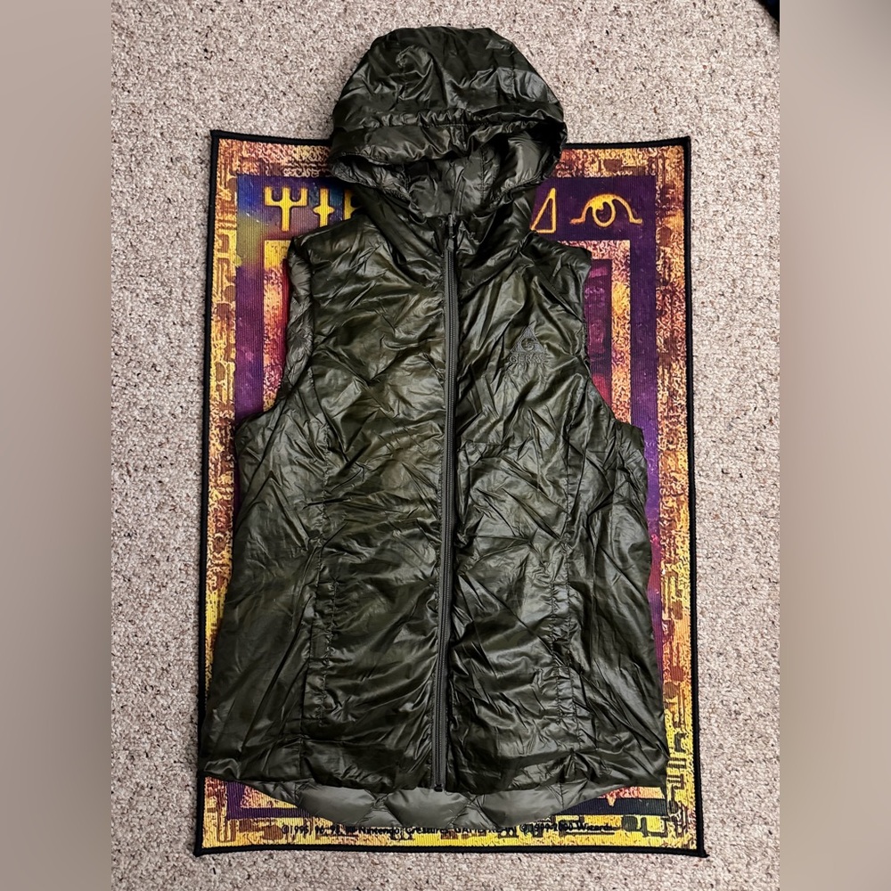 Gerry Camo Green Hooded Vest for Camping, Hunting, and Cottage Core Fashion